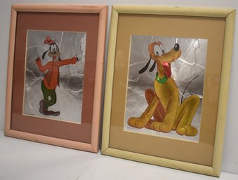(2) VINTAGE WALT DISNEY FOIL LITHOGRAPHS