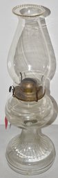 9 1/2' CLEAR GLASS OIL LAMP W/ CHIMNEY
