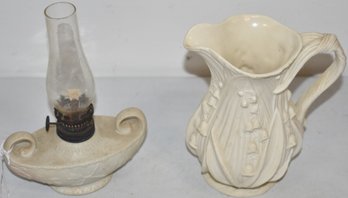(2) ENGLISH SALT GLAZED ITEMS