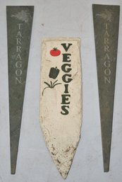 (3) SLATE GARDEN SPIKES