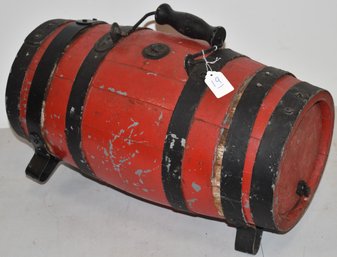 PAINTED WOODEN BARREL KEG