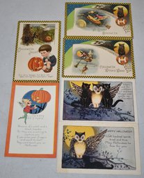 LOT (6) VINTAGE HALLOWEEN POSTCARDS