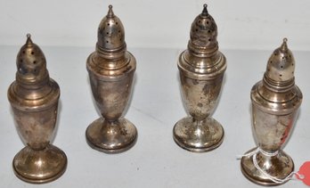SET (4) STERLING SALT & PEPPER SHAKERS