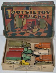 VINTAGE SET OF DELUXE TOOTSIE TOY TRUCKS