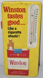 VINTAGE TIN WINSTON CIGARETTES THERMOMETER