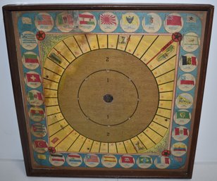 VINTAGE FLAG OF NATIONS CARROM BOARD