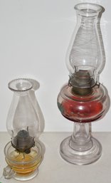 (2) VINTAGE OIL LAMPS