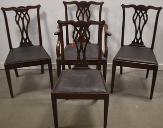 SET (4) CHIPPENDALE STYLE DINNING CHAIRS