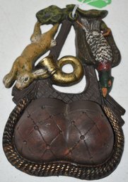 PAINTED CAST IRON WALL MATCH HOLDER