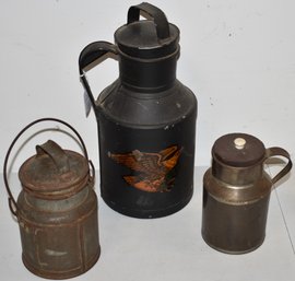 (3) TIN CREAM CANS