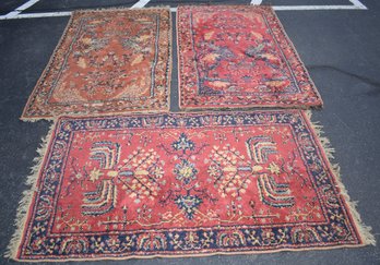 (3) VINTAGE ORIENTAL STYLE SCATTER RUGS