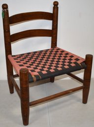 SHAKER STYLE LOWBACK CHAIR W/ CLOTH TAPED SEAT