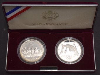 1996 - P OLYMPIAN PROOF SILVER DOLLAR 2 COIN SET