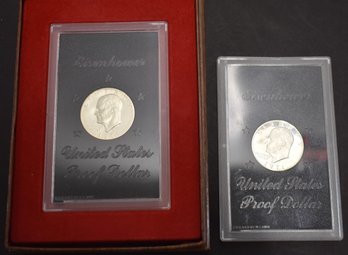 (2) 1971 -S EISENHOWER SILVER PROOF COINS