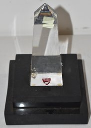 ORREFORS OBELISK ON STEPPED BASE