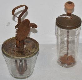 (2) VINTAGE GLASS KITCHEN ITEMS