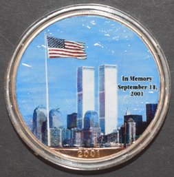 2001 9-11-2001 REMEBERANCE SILVER 1 DOLLAR COIN