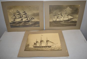 (3) LG. MARTHA H. HARVEY SHIP PHOTOS