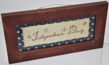 PATRIOTIC COUTNRY NEEDLEWORK PLAQUE