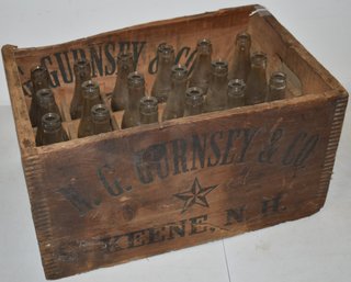 N.G. GURNSEY & CO. WOODEN CRATE W/ BOTTLES