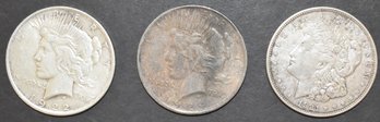 (3) U.S. SILVER DOLLARS