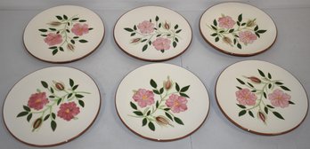 (6) STANGL WILD ROSE 8' PLATES