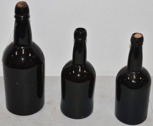 (3) OLIVE GREEN CYLINDER BOTTLES