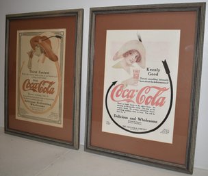 (2) FRAMED COCA COLA TEAR SHEETS
