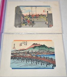 (2) HIROSHIGE ANDO WOODBLOCK PRINTS