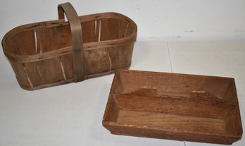 VINTAGE BERRY BASKET & CUTLERY TRAY