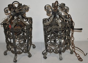 VINTAGE WROUGHT IRON LAMPS