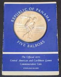 REPUBLIC OF PANAMA 1970 5 BALOAS STERLING COIN