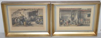 (2) COLORED ENGRAVINGS