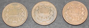 (3) U.S. TWO CENT COINS