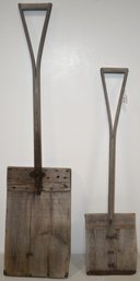 (2) ANTIQUE WOODEN SHOVELS