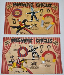 (2) VINTAGE MAGNETIC CIRCUS CARDS