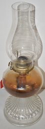 18' CLEAR GLASS OIL LAMP W/ CHIMNEY