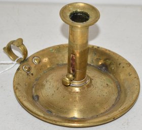 ANTIQUE BRASS PUSHUP CHAMBERSTICK