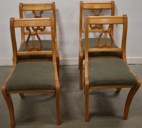 SET (4) VINTAGE FEDERAL STYLE DINING CHAIRS W/ LYRE BACKS