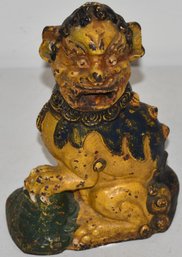 PAINTED CAST IRON FOO DOG DOORSTOP