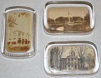 (3) VINTAGE GLASS PAPERWEIGHTS