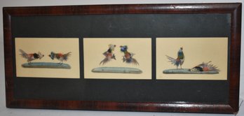 VINTAGE CHINESE FEATHER PAINTING