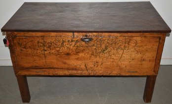 19TH CENT PINE STORAGE CHEST