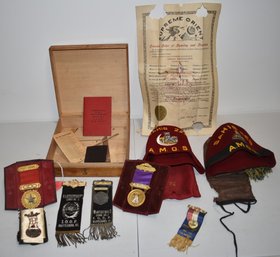 LOT VINTAGE VT. ODD FELLOW LODGE ITEMS