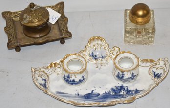 (3) VICTORIAN INK STANDS