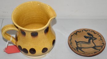 (2) LEAD GLAZED ITEMS