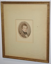 EARLY MINIATURE WATERCOLOR OF A GENTLEMAN