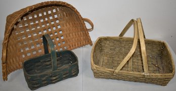 (3) PRIMATIVE BASKETS