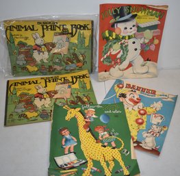 (5) VINTAGE CHILDRENS COLORING BOOKS