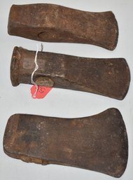 (3) VINTAGE IRON AXE HEADS